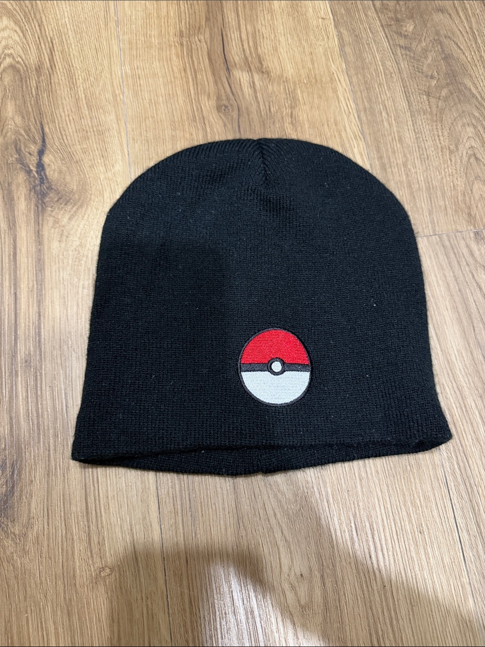 Black Beanie with Red & White Poké Ball Patch